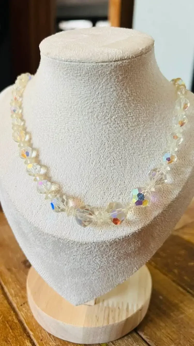 Vintage Aurora Borealis Crystal Necklace
